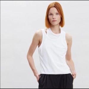 Nev double asymmetric layer tank white small NEW